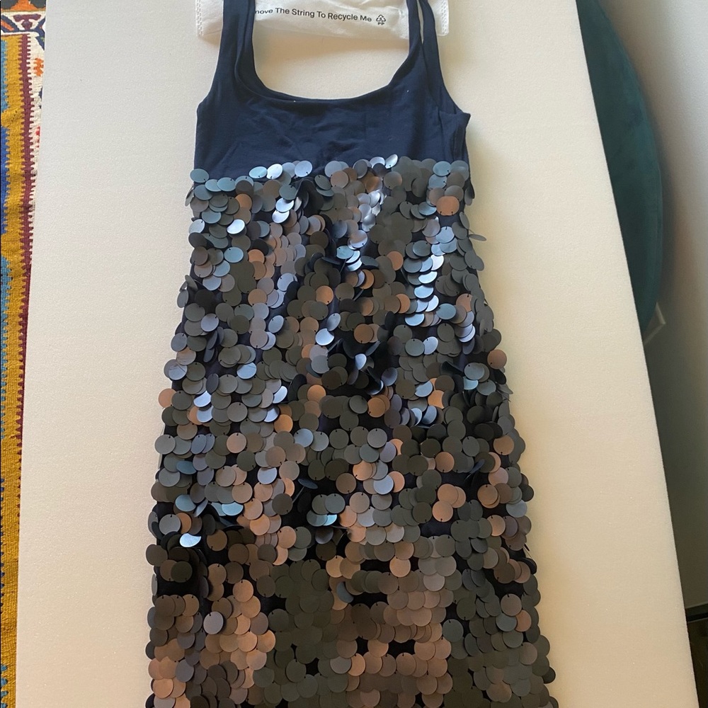 Bailey 44, Navy Blue Sequin Dress, XS